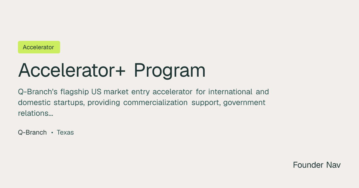 Accelerator+ Program | Founder Nav
