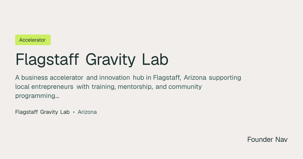 Flagstaff Gravity Lab | Founder Nav