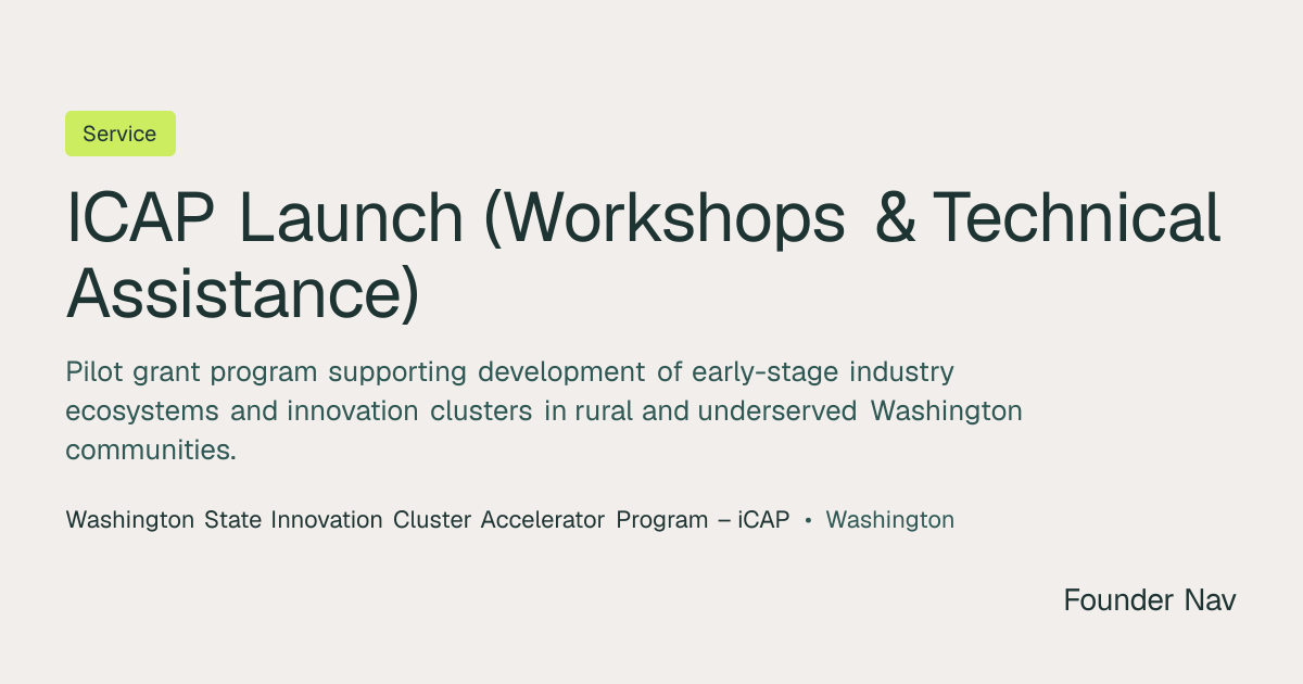 ICAP Launch (Workshops & Technical Assistance) | Founder Nav