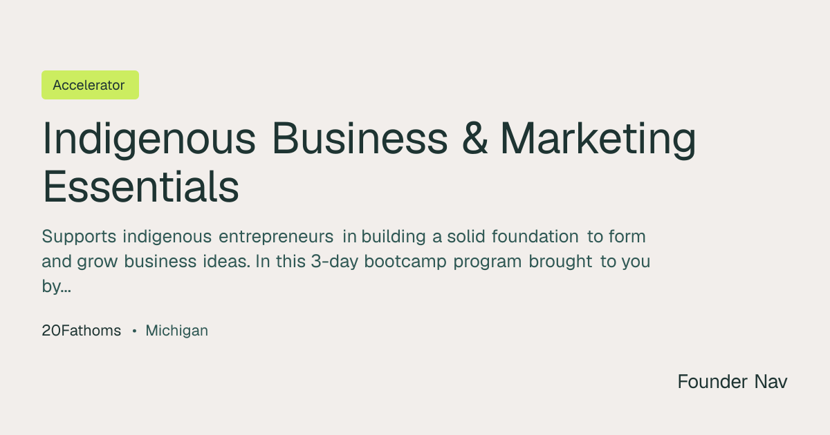 Indigenous Business & Marketing Essentials | Founder Nav