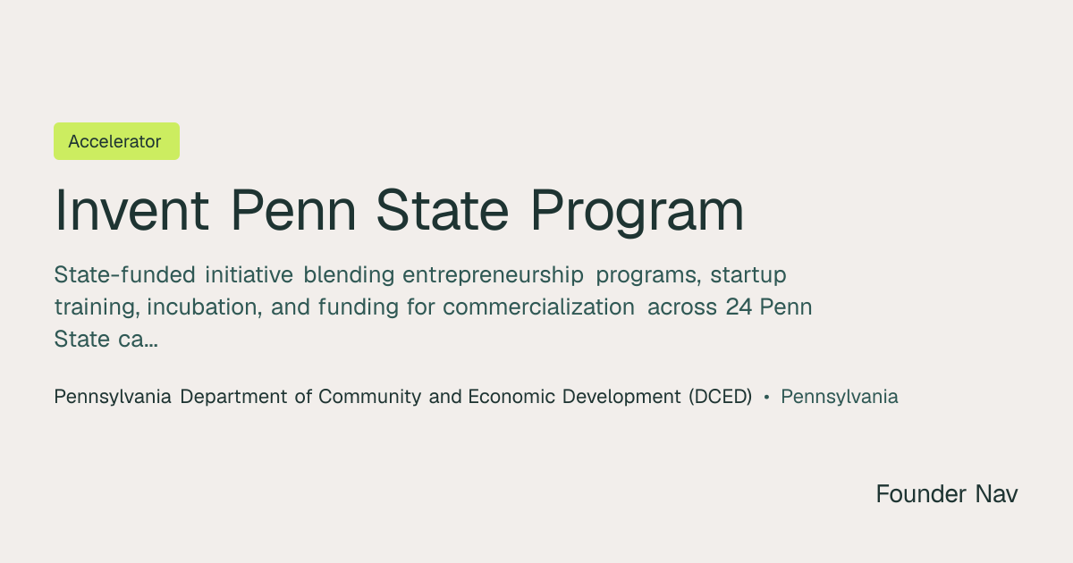 Invent Penn State Program | Founder Nav