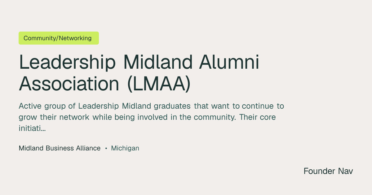 Leadership Midland Alumni Association (LMAA) | Founder Nav