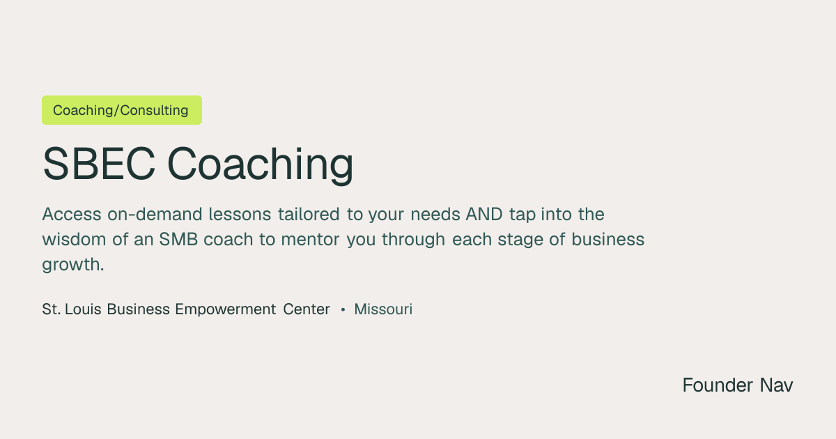 SBEC Coaching | Founder Nav