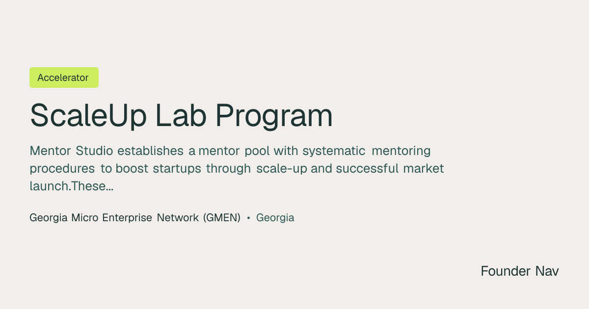 ScaleUp Lab Program | Founder Nav