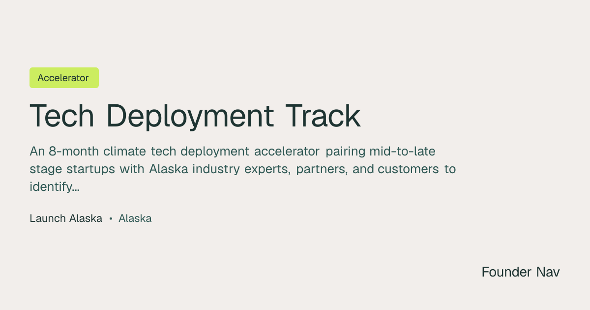 Tech Deployment Track | Founder Nav